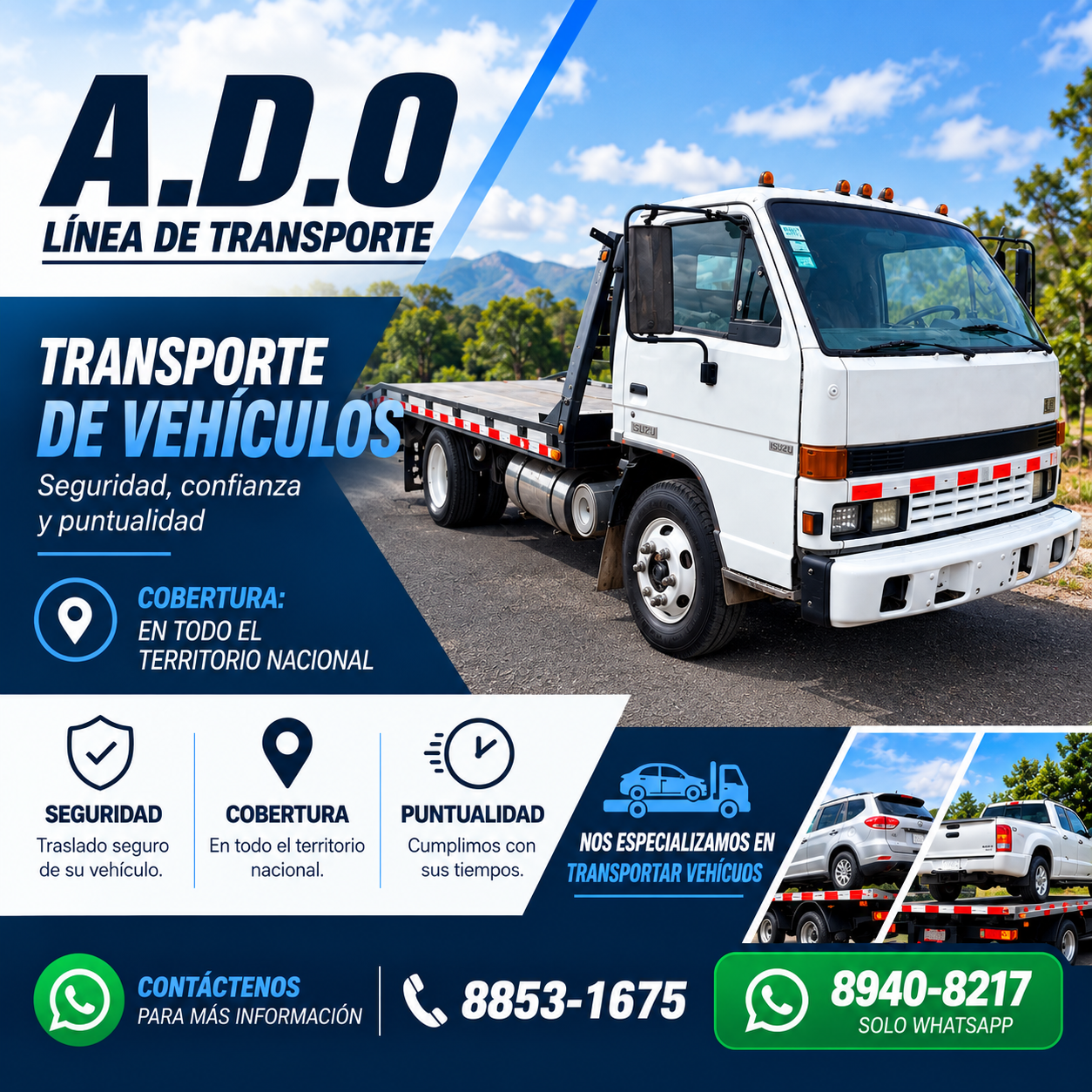 Publicidad de A.D.O. Línea de Transporte